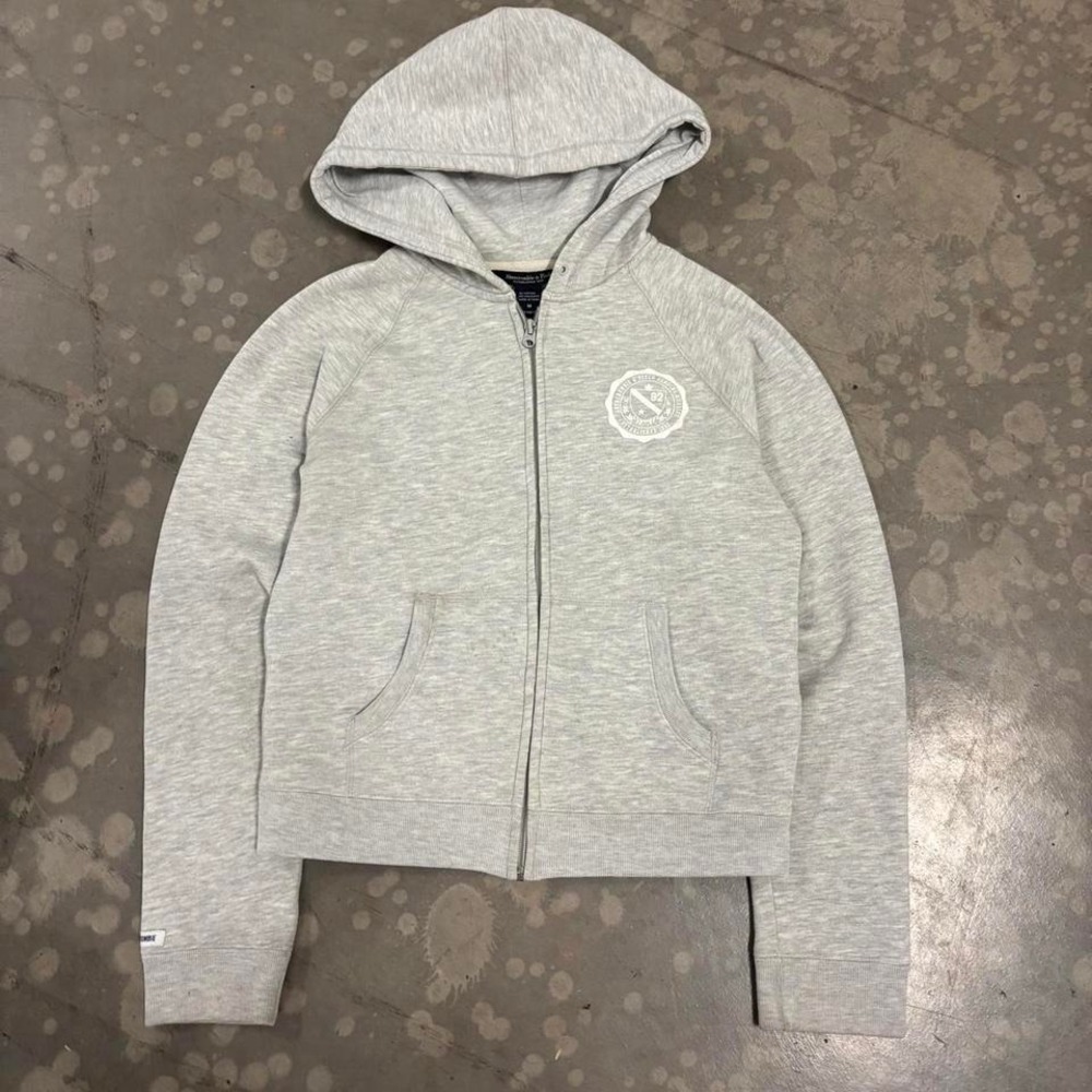 Y2k Abercrombie & Fitch Zip Up Hoodie Gray Size M